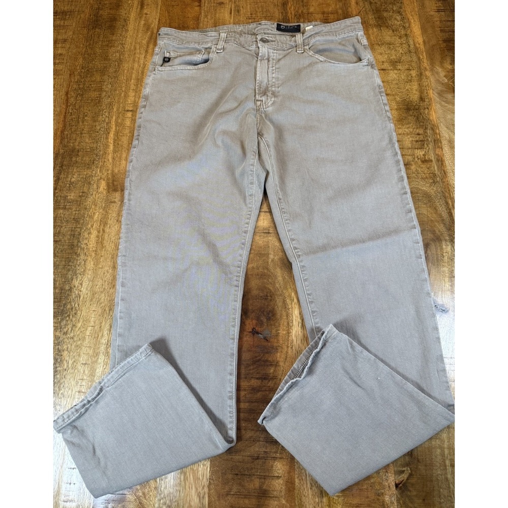 AG Adriano Goldschmied Everett Slim Straight Jeans Mens 36 Sand Taupe Flaw